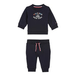 TOMMY HILFIGER completo 2pz felpa-pantalone tinta unita Blu per Neonato KN0KN01863 BLU TOMMY HILFIGER 