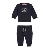 TOMMY HILFIGER completo 2pz felpa-pantalone tinta unita Blu per Neonato KN0KN01863 BLU TOMMY HILFIGER 