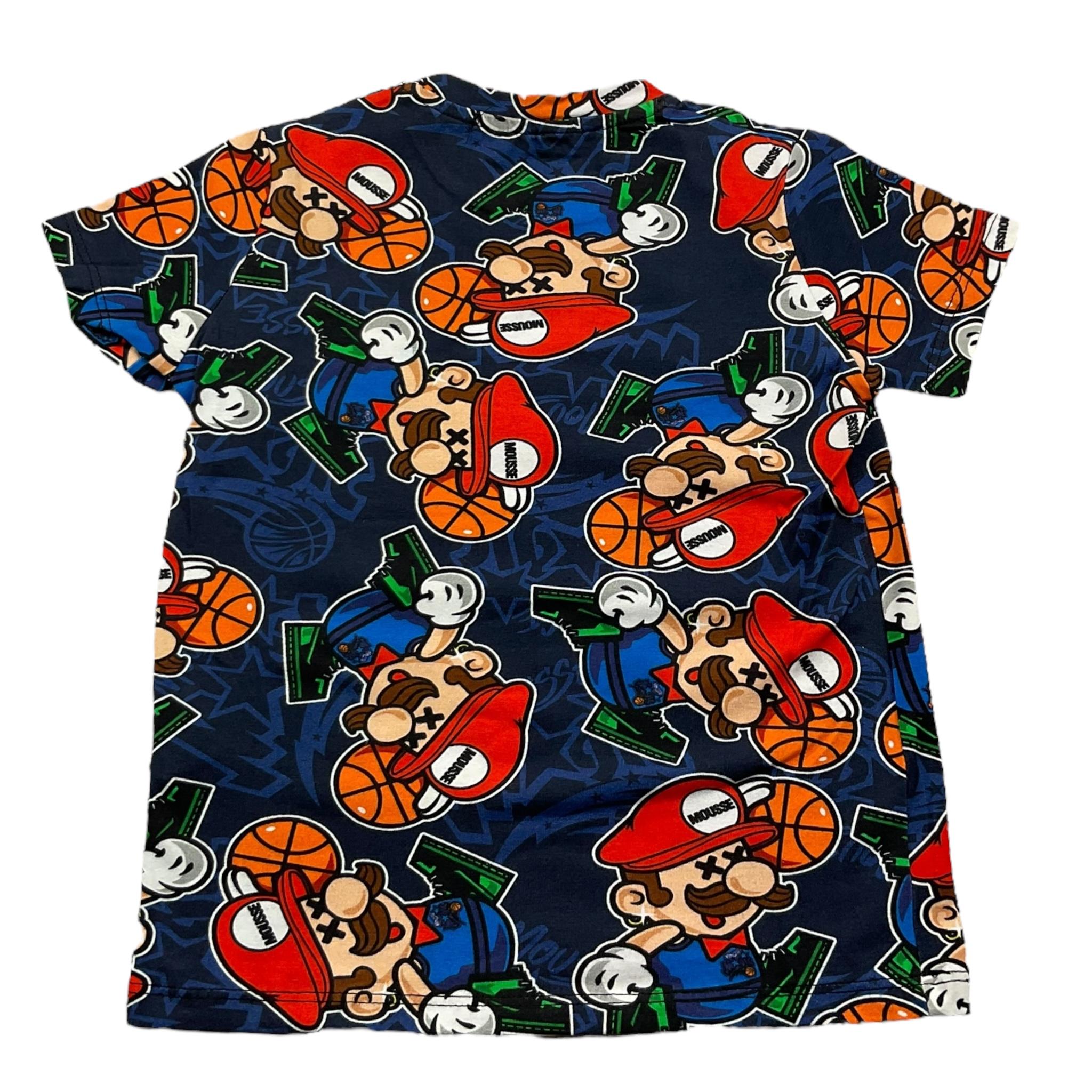 MOUSSE t-shirt girocollo tinta unita con stampe mario Blu per Neonato HKTS368 BLU MOUSSE 