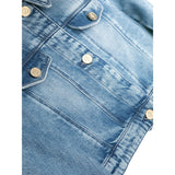 Miss Blumarine Giubbino In Denim Tinta Unita per Bambina IA4040 BLU MISS BLUMARINE 