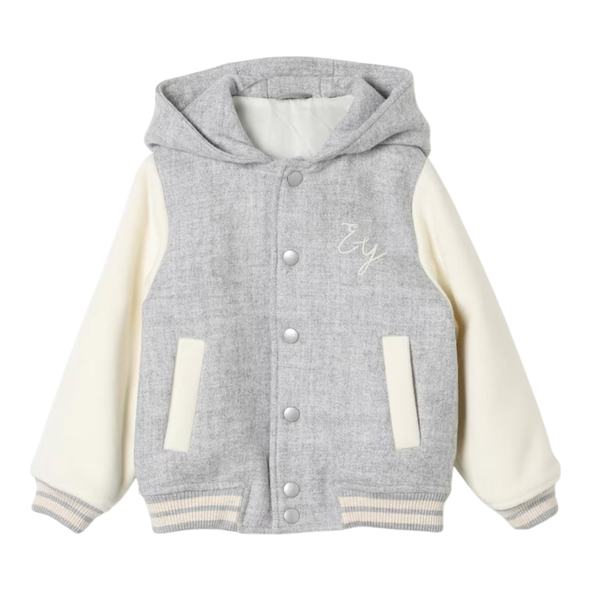 ELEVENTY giubbino tinta unita modello college con maniche in contrasto Grigio per Bambino EV2P47 GRIGIO ELEVENTY 
