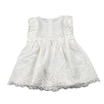 Juliana Abito tinta unita con Ricami Bianco per Neonata 25144 BIANCO JULIANA 