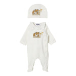 MOSCHINO tutina manica lunga tinta unita con cappello Bianco per Neonata MDY016 BIANCO MOSCHINO 