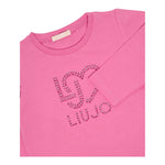 DIXIE shirt girocollo tinta unita con stampa Rosa per Bambina KF4029X ROSA DIXIE 
