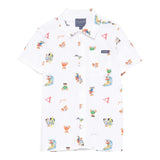 Guess Camicia Mezza Manica Tinta Unita con Stampa per Bambino N5GH05WBHQ1 BIANCO GUESS 