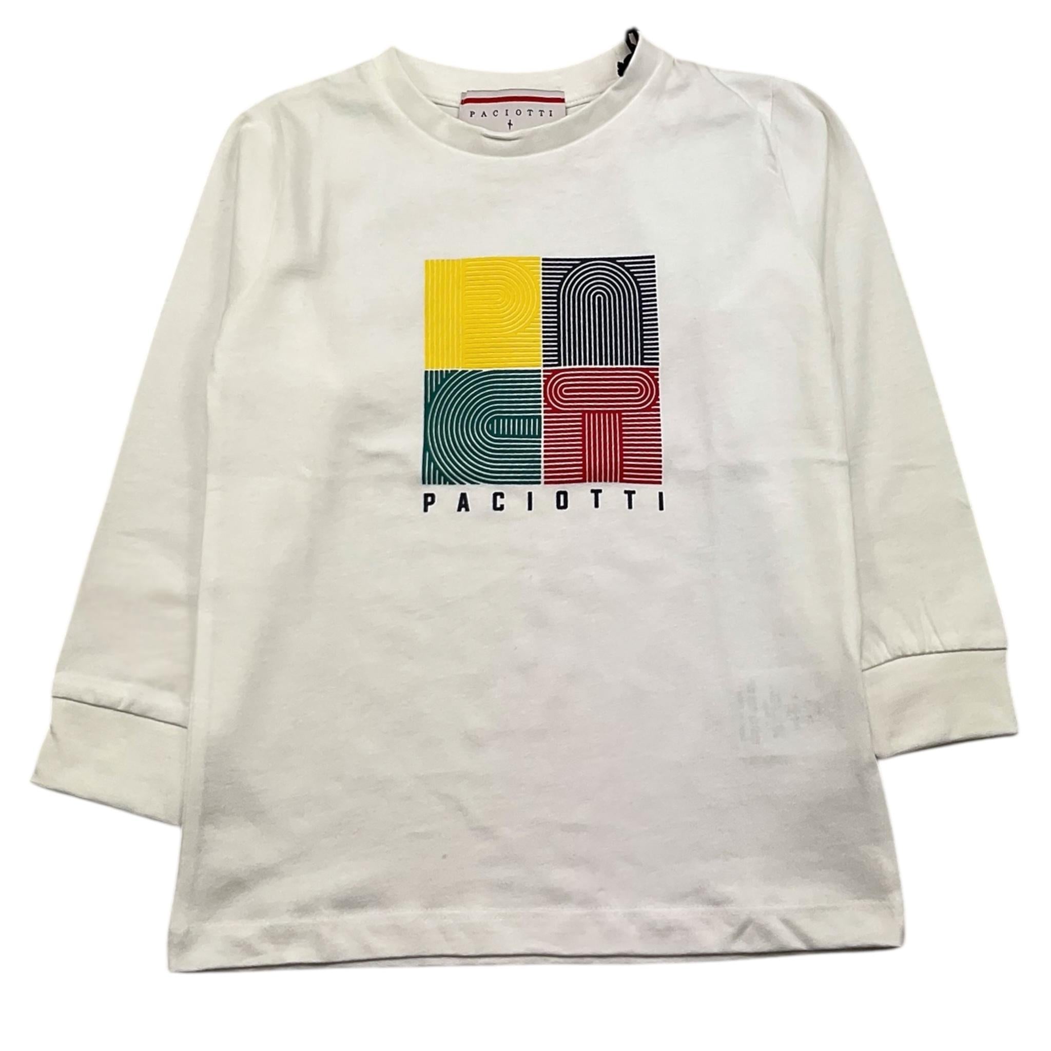 CESARE PACIOTTI shirt girocollo tinta unita con stampa in contrasto Bianco per Bambino TSP5318B BIANCO CESARE PACIOTTI 