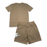 Nike Completo 2 Pezzi T-Shirt-Bermuda Tinta Unita per Bambino 86L596X BEIGE NIKE 