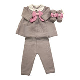 BABY LORD completo 3 pezzi maglia-pantalone-babbucce Beige per Neonata 401 BEIGE BABY LORD 