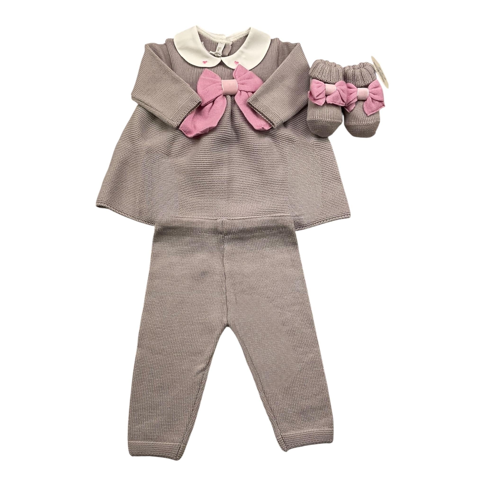 BABY LORD completo 3 pezzi maglia-pantalone-babbucce Beige per Neonata 401 BEIGE BABY LORD 