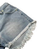 Lu Lu By Miss Grant Short In Denim Tinta Unita con Elastico In Vita per Bambina LL3376 AZZURRO LU LU BY MISS GRANT 