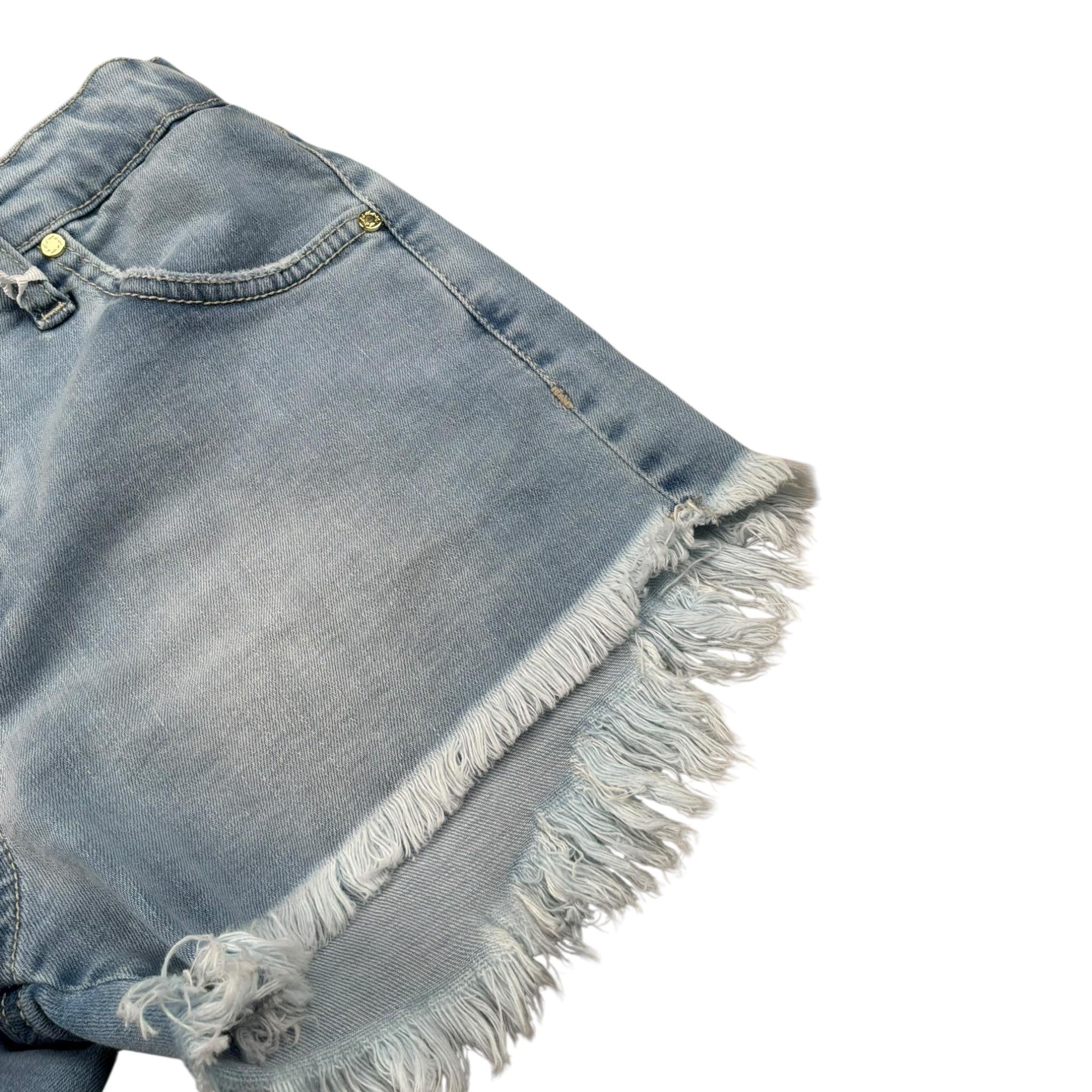 Lu Lu By Miss Grant Short In Denim Tinta Unita con Elastico In Vita per Bambina LL3376 AZZURRO LU LU BY MISS GRANT 