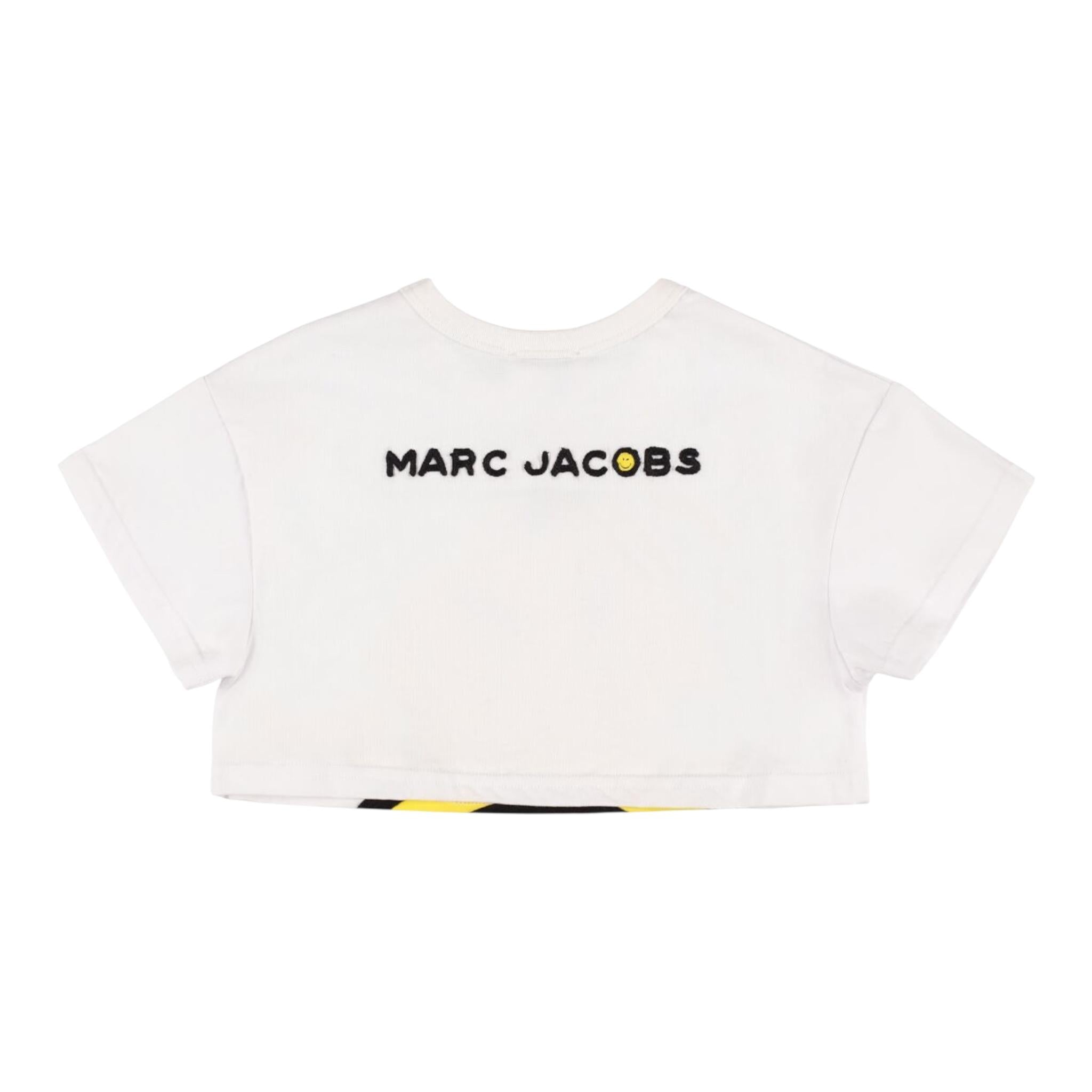 MARC JACOBS t-shirt modell crop tinta unita cn stampa smile Bianco per Bambina W60117 BIANCO MARC JACOBS 