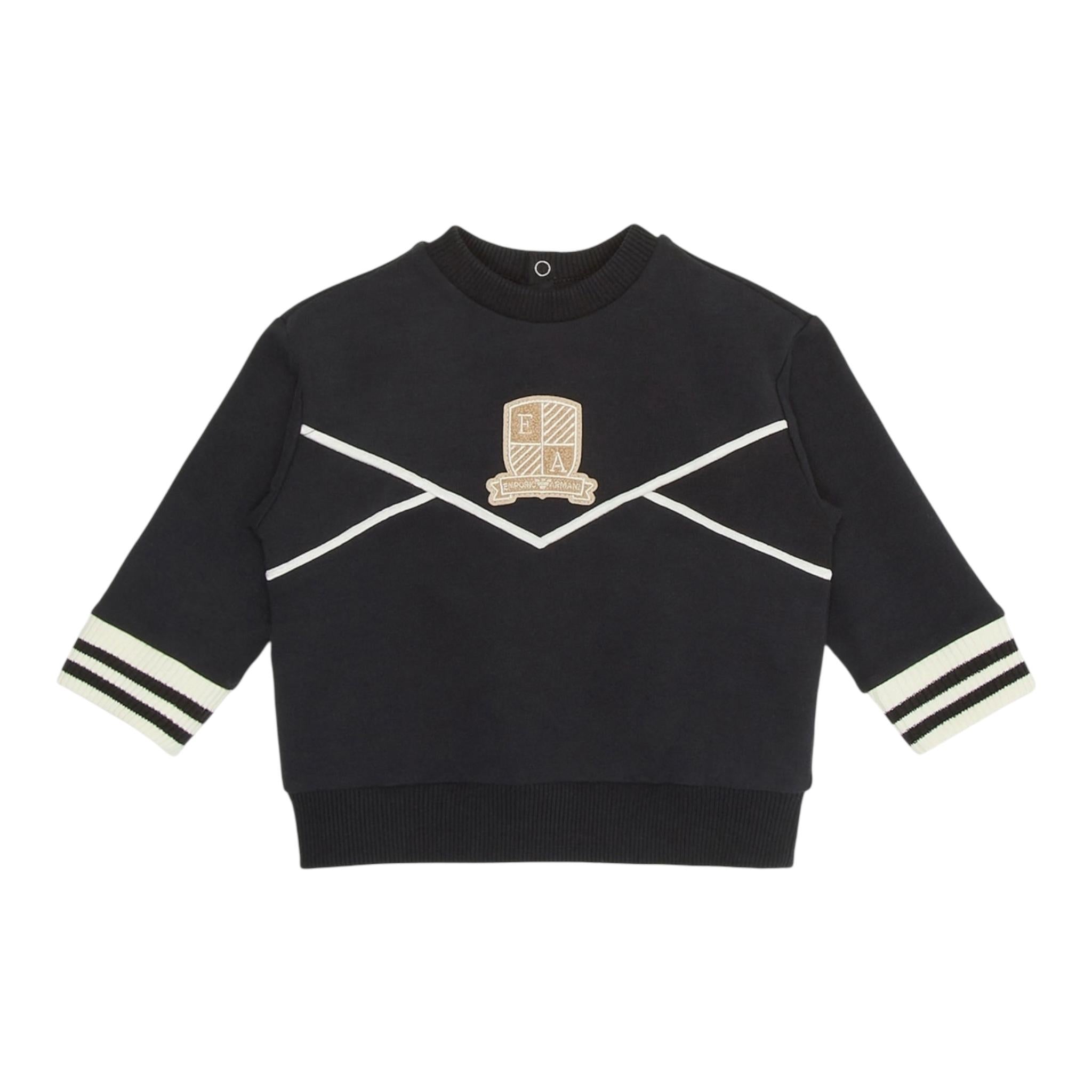 EMPORIO ARMANI felpa girocollo tinta unita con stampa Blu per Bambino 6DHMJ7XJ BLU EMPORIO ARMANI 