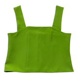 Janice Top Tinta Unita A Bretelle Verde Per Bambina