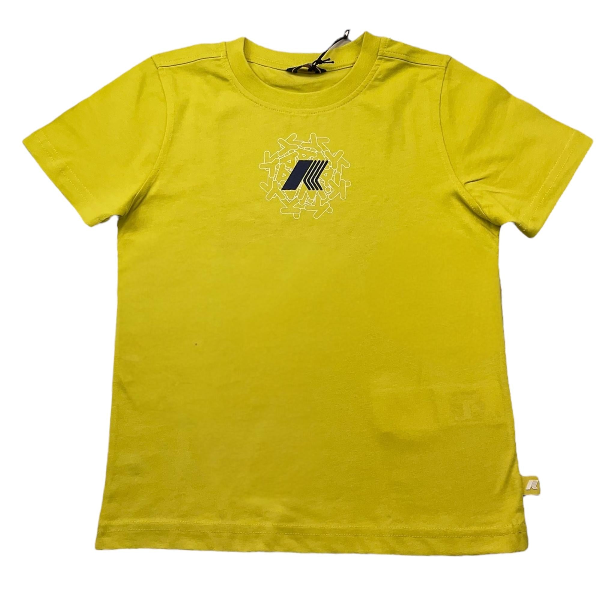 K-Way T-Shirt Girocollo Tinta Unita con Logo per Neonato K5136XW GIALLO K-WAY 