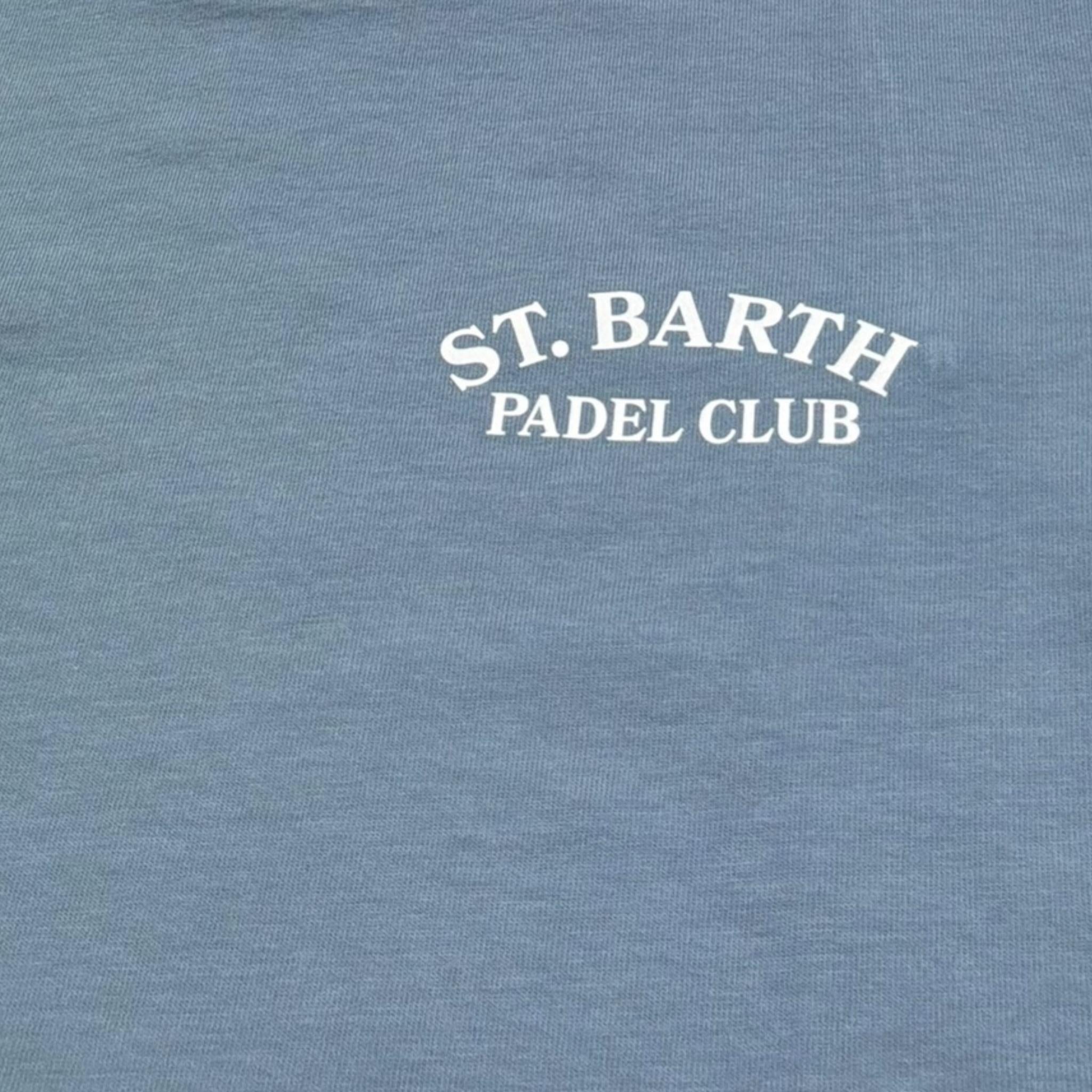 Saint Barth T-Shirt Girocollo Tinta Unita con Stampa per Bambino 00386L AZZURRO SAINT BARTH 