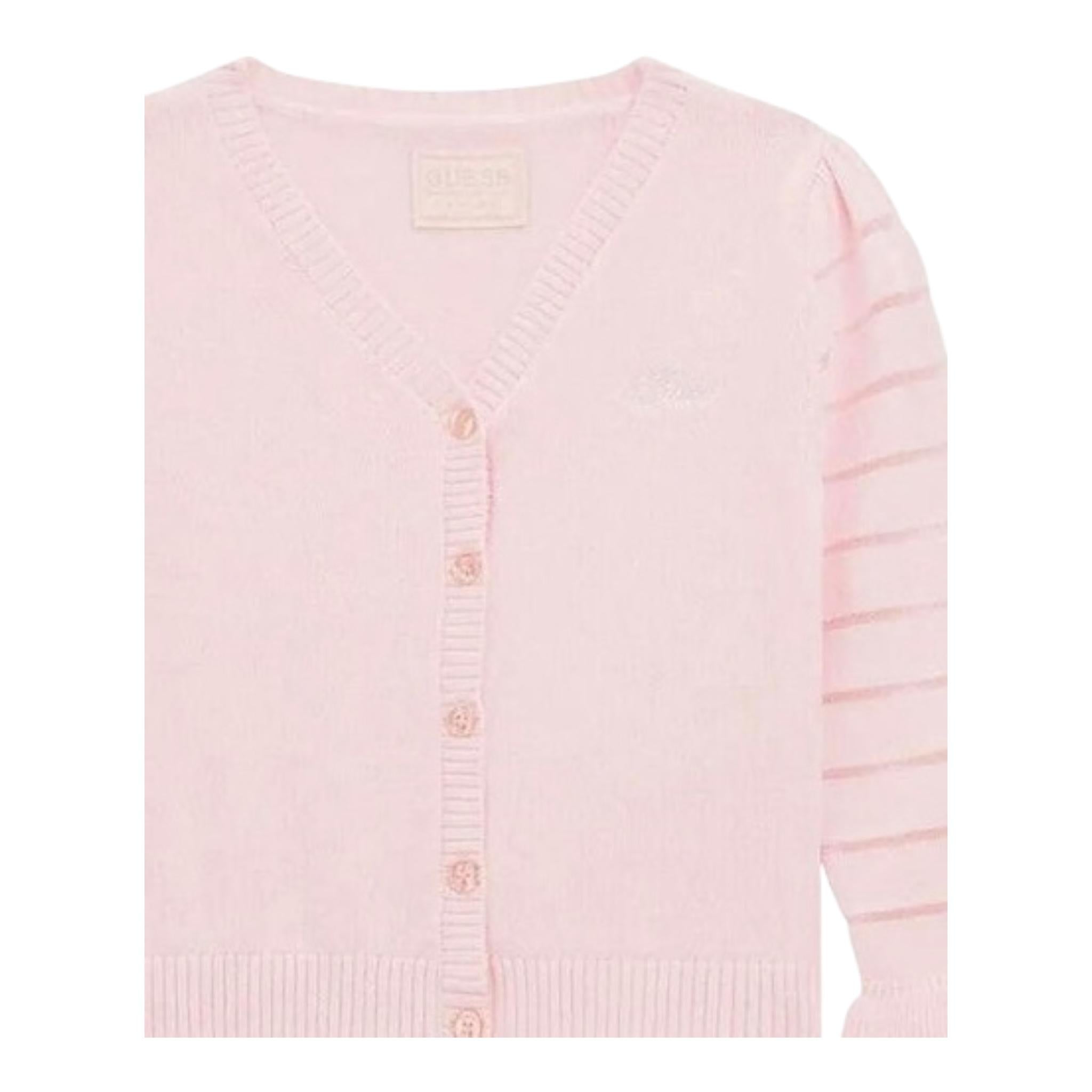 Guess Cardigan Tinta Unita con Trasparenze per Neonata K4RR03Z3CJ0N ROSA GUESS 