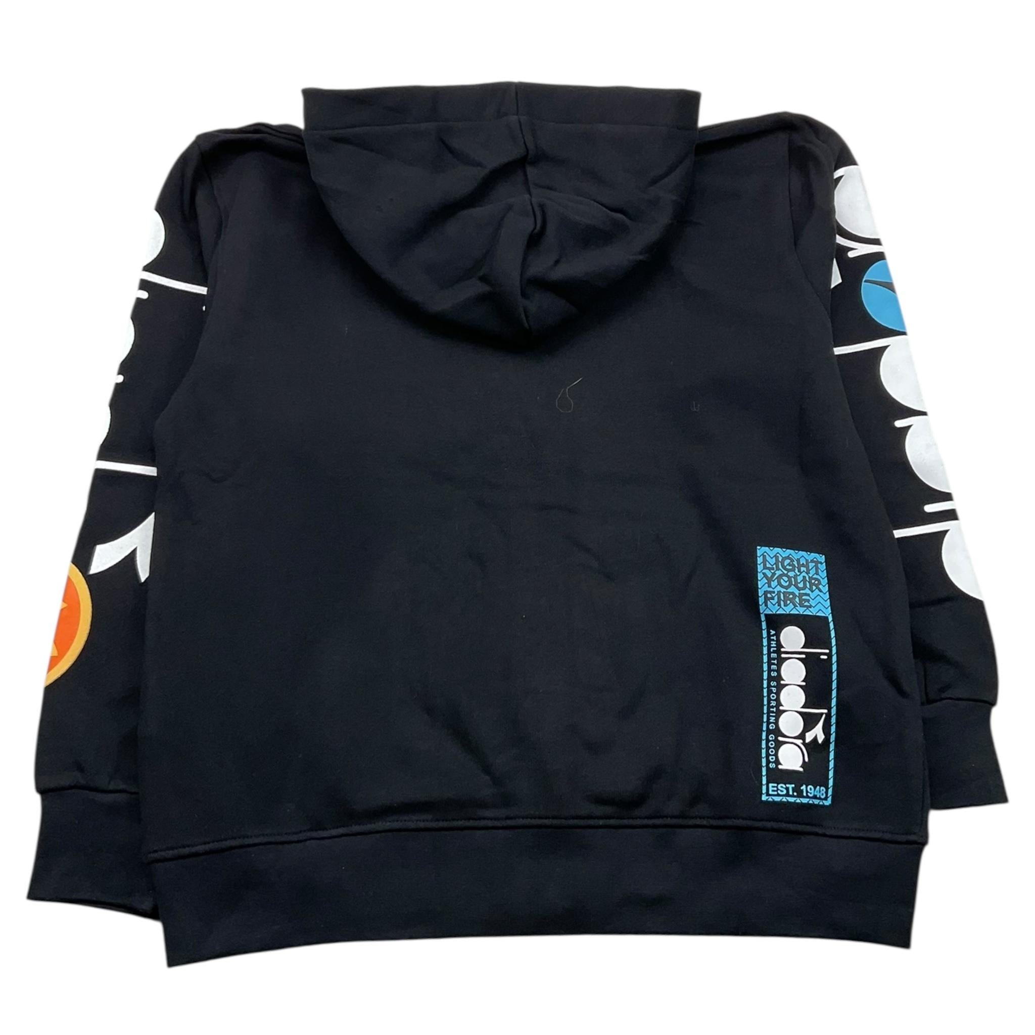 DIADORA felpa con zip e cappuccio tinta unita cn logo Nero per Bambino F4DIJBZH022 NERO DIADORA 