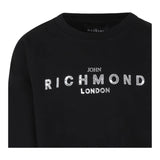 JOHN RICHMOND felpa chiusa girocollo tinta unita cn stampa logo Nero per Bambina RGA24053PE NERO JOHN RICHMOND 