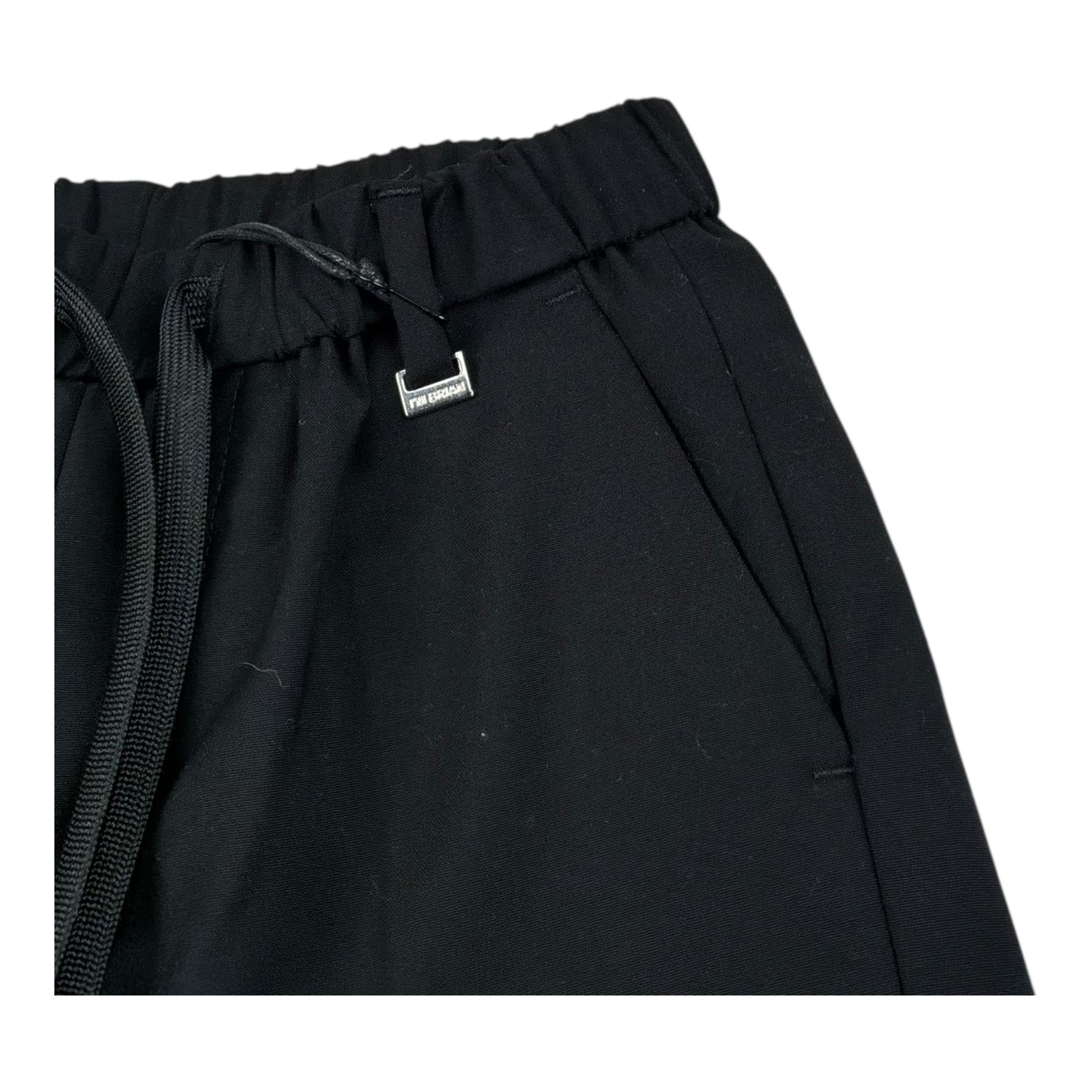I'M Brian Pantalone Tinta Unita con Elastico In Vita per Bambino PA3269JXX NERO I'M BRIAN 