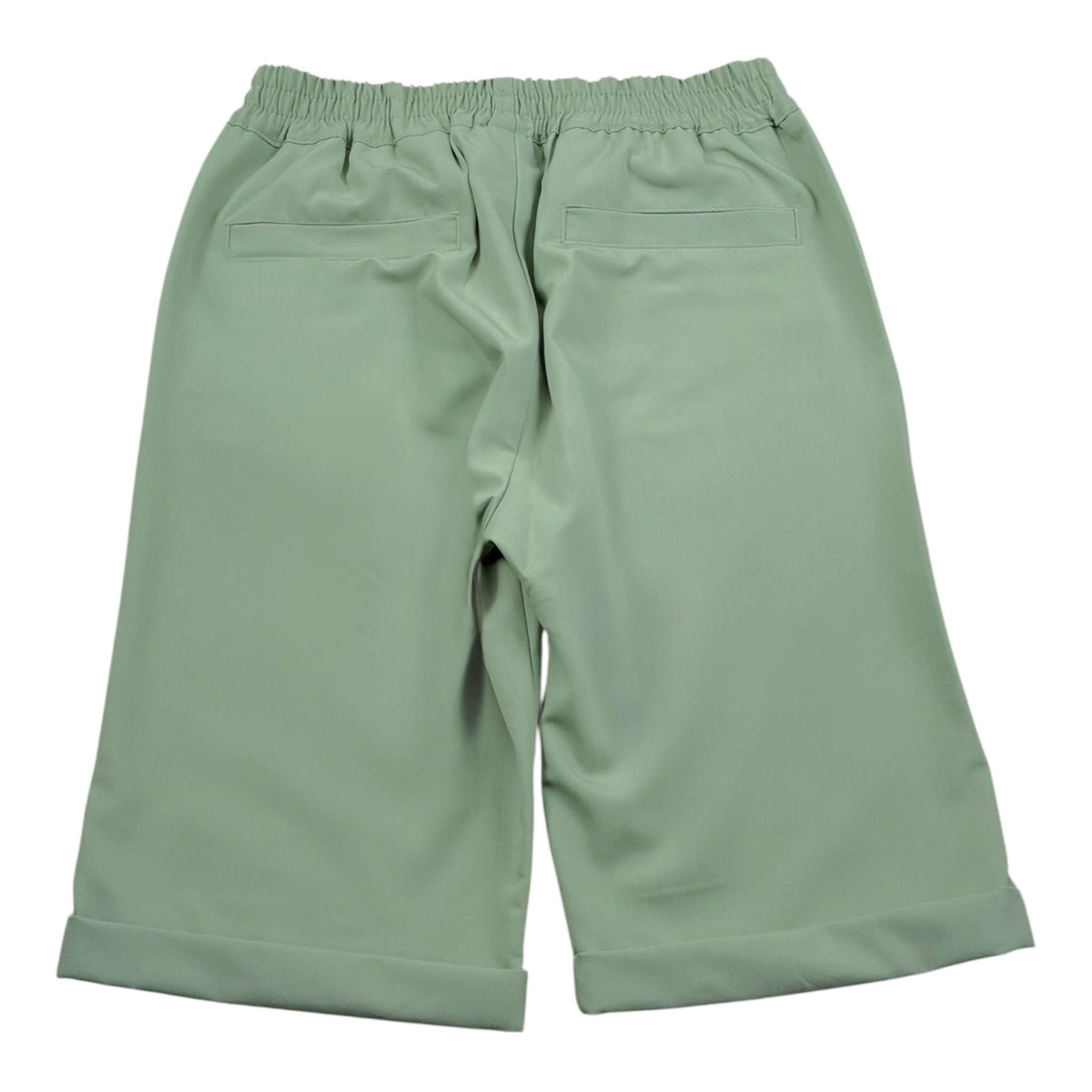 Over-D Bermuda tinta unita con Elastico In Vita Verde per Bambino 1506 VERDE OVER-D 