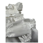 Les Petit Enfantes Abito Cerimonia Tinta Unita con Guanti con Coprispalle per Neonata ART55 BIANCO LES PETIT ENFANTES 