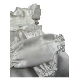 Les Petit Enfantes Abito Cerimonia Tinta Unita con Guanti con Coprispalle per Neonata ART55 BIANCO LES PETIT ENFANTES 