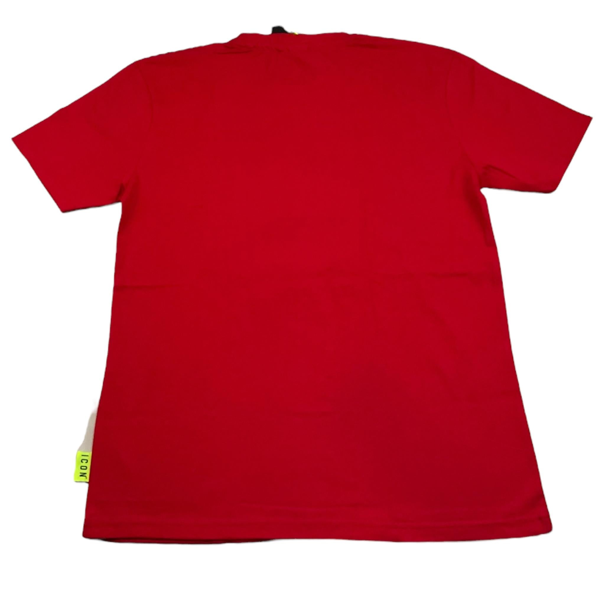 ICON t-shirt girocollo tinta unita con logo Rosso per Bambino IBKS00336 ROSSO ICON 
