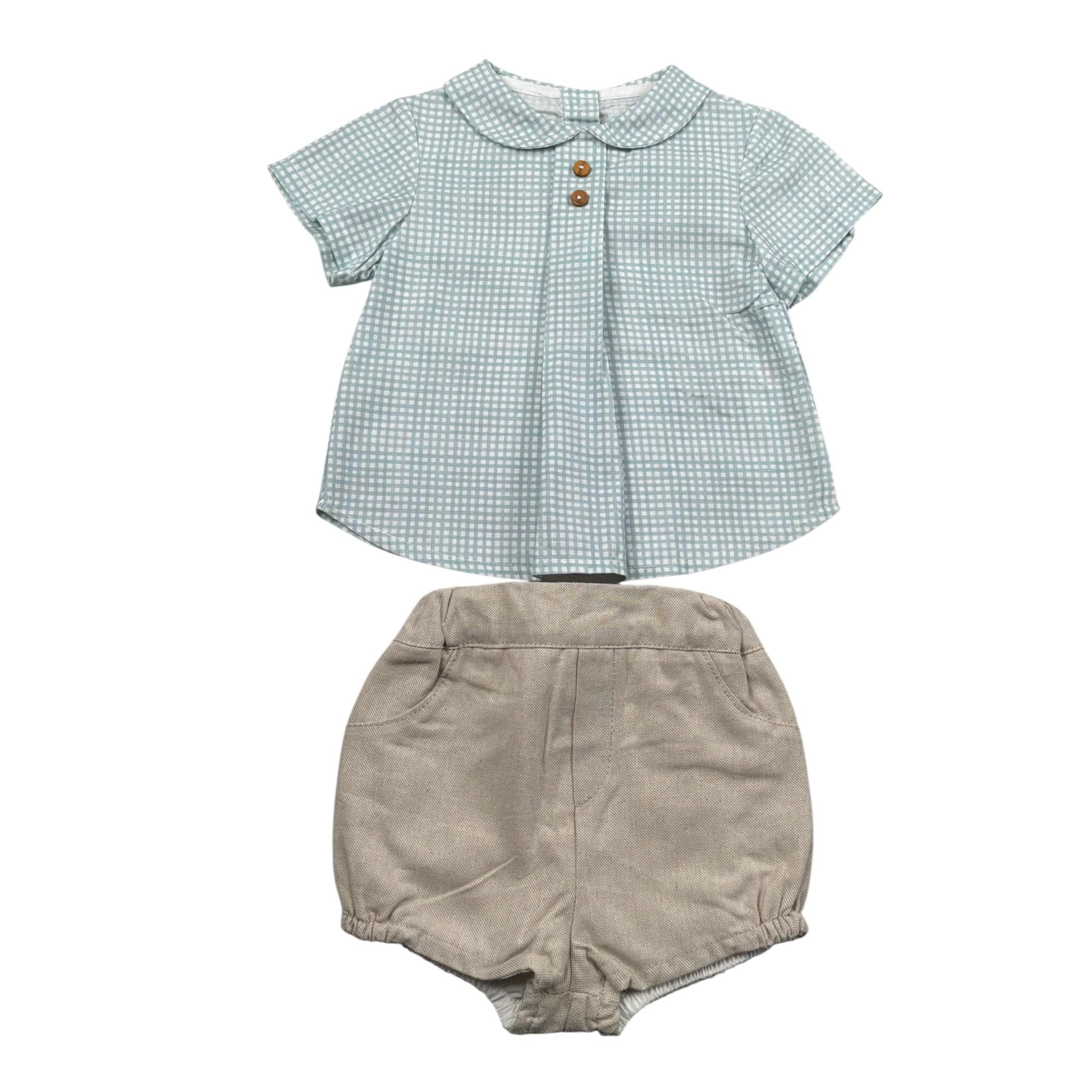 Valentina Bebes Completo 2 Pezzi Camicia-Coulotte Azzurro per Neonato KTM47 AZZURRO VALENTINA BEBES 