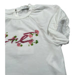 M+E' T-Shirt Girocollo Tinta Unita con Stampa per Neonata UE1424 BIANCO M+E' 