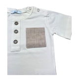 Manuel & Frank Body Mezza Manica Tinta Unita per Neonato MF7142I PANNA MANUEL & FRANK 