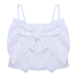 Vicolo Top Bretelline Tinta Unita con Fiocco per Bambina 3146TOP00317 BIANCO VICOLO 