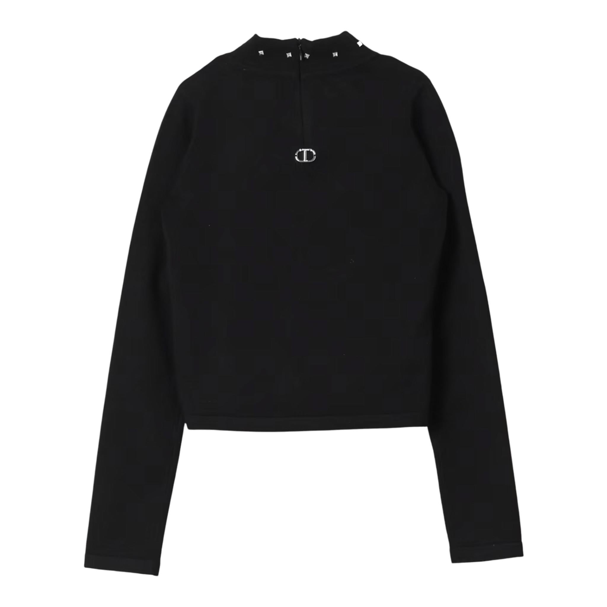 TWINSET maglia tinta unita con borchie Nero per Bambina 242GJ3181 NERO TWINSET 