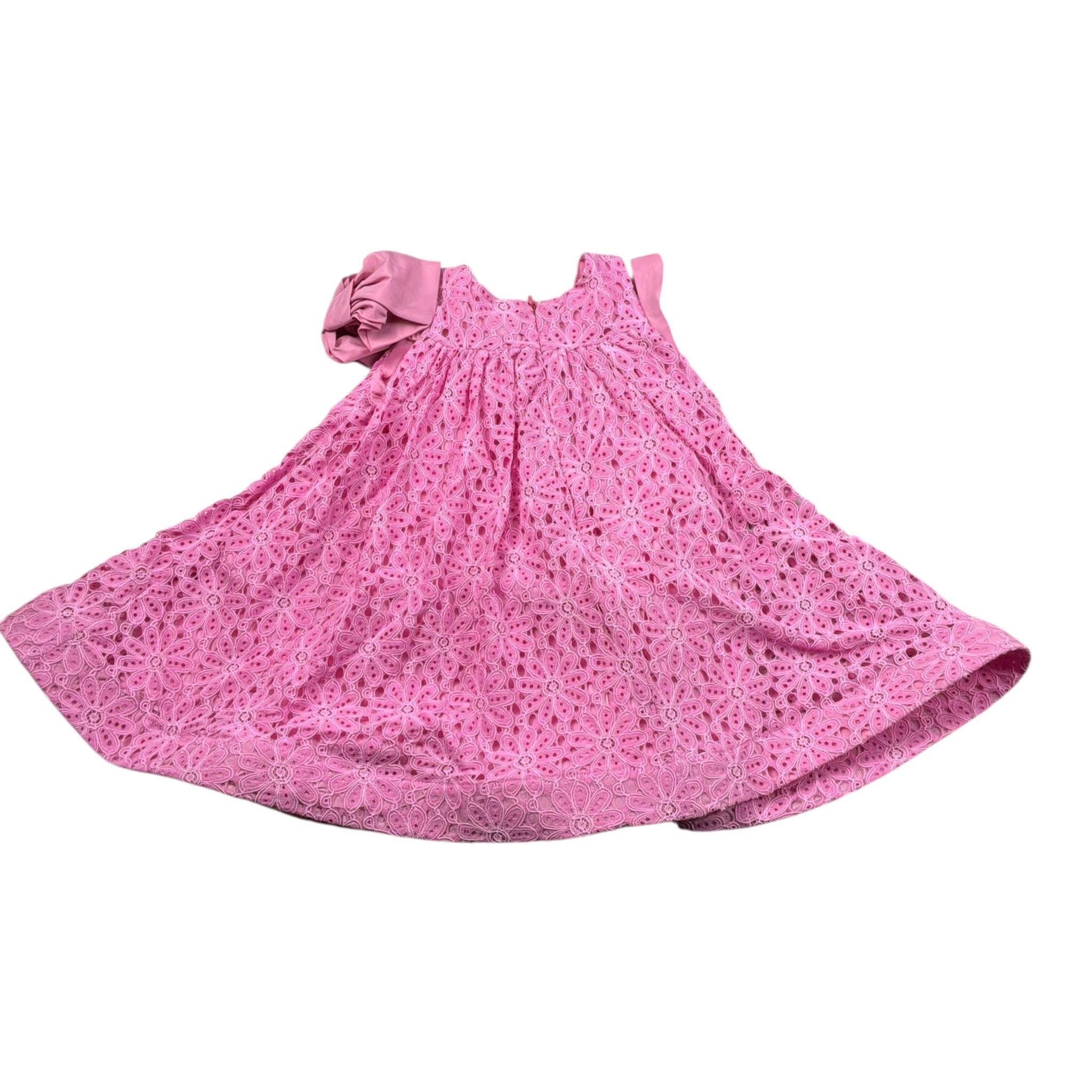 Miss Grant Abito Tinta Unita Traforato per Neonata MG1268 ROSA MISS GRANT 