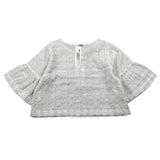 Zhoe & Tobiah Camica Mezza Manica Tinta Unita con Ricami per Bambina LYB2FJ PANNA ZHOE & TOBIAH 