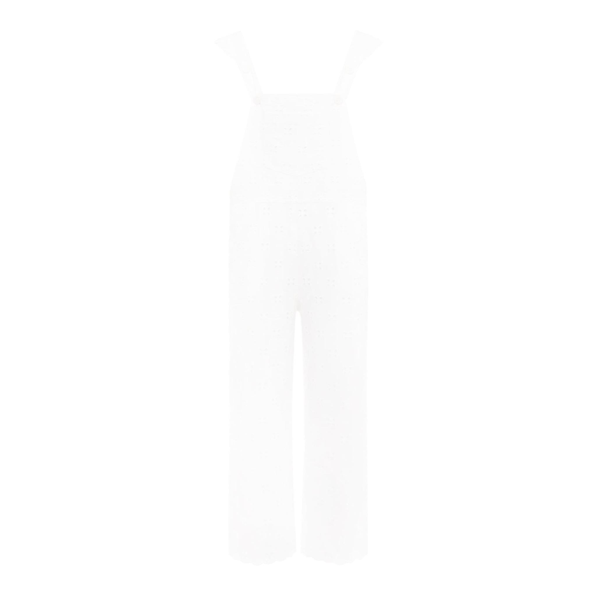 Saint Barth Tuta Intera Tinta Unita Traforata per Bambina TEM001 BIANCO SAINT BARTH 