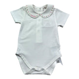Le Bebe Body Mezza Manica Tinta Unita con Colletto per Neonata LBG6255 BIANCO LE BEBE 
