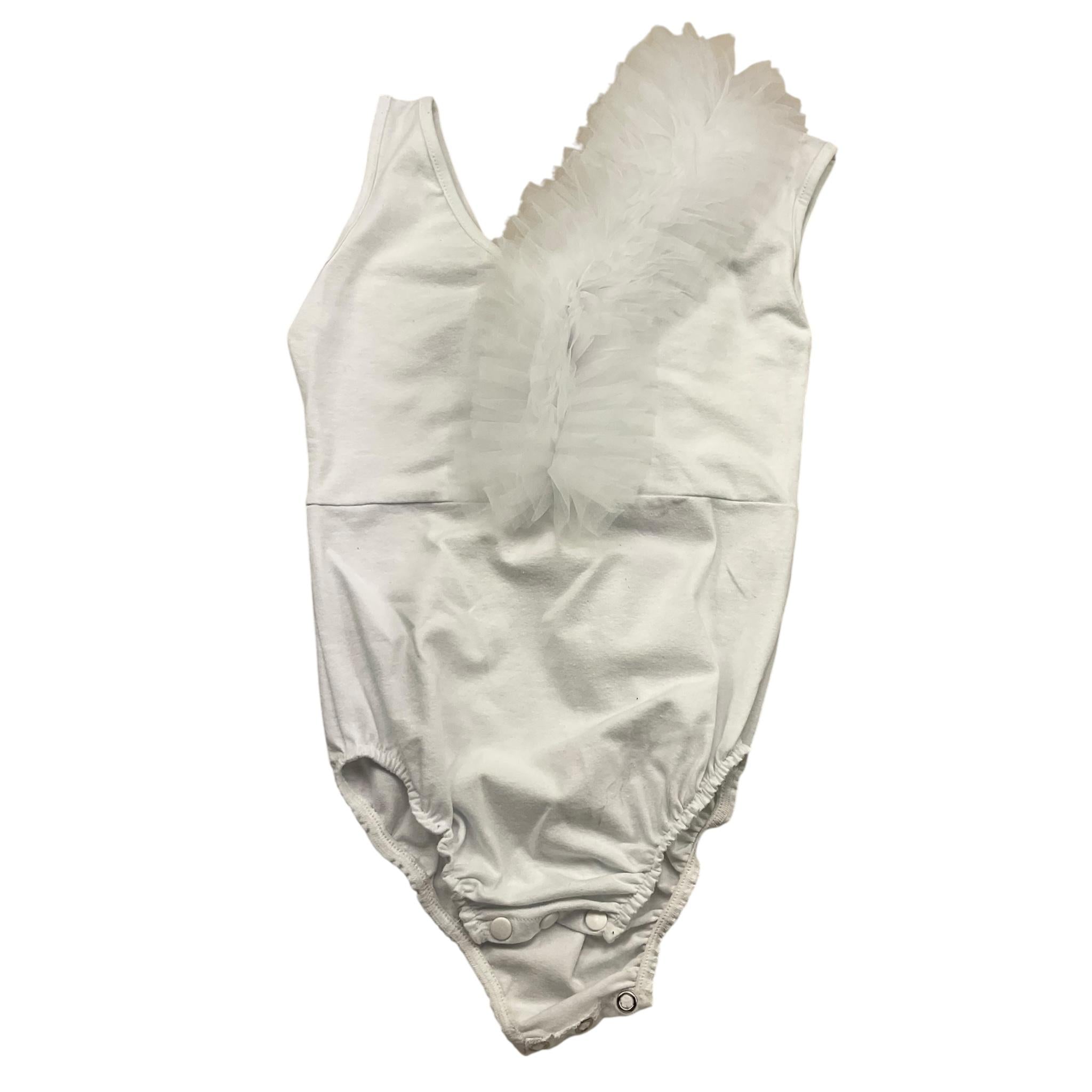 Petit Posh Body Giromanica Tinta Unita con Tulle per Bambina GFJS25073BD BIANCO PETIT POSH 