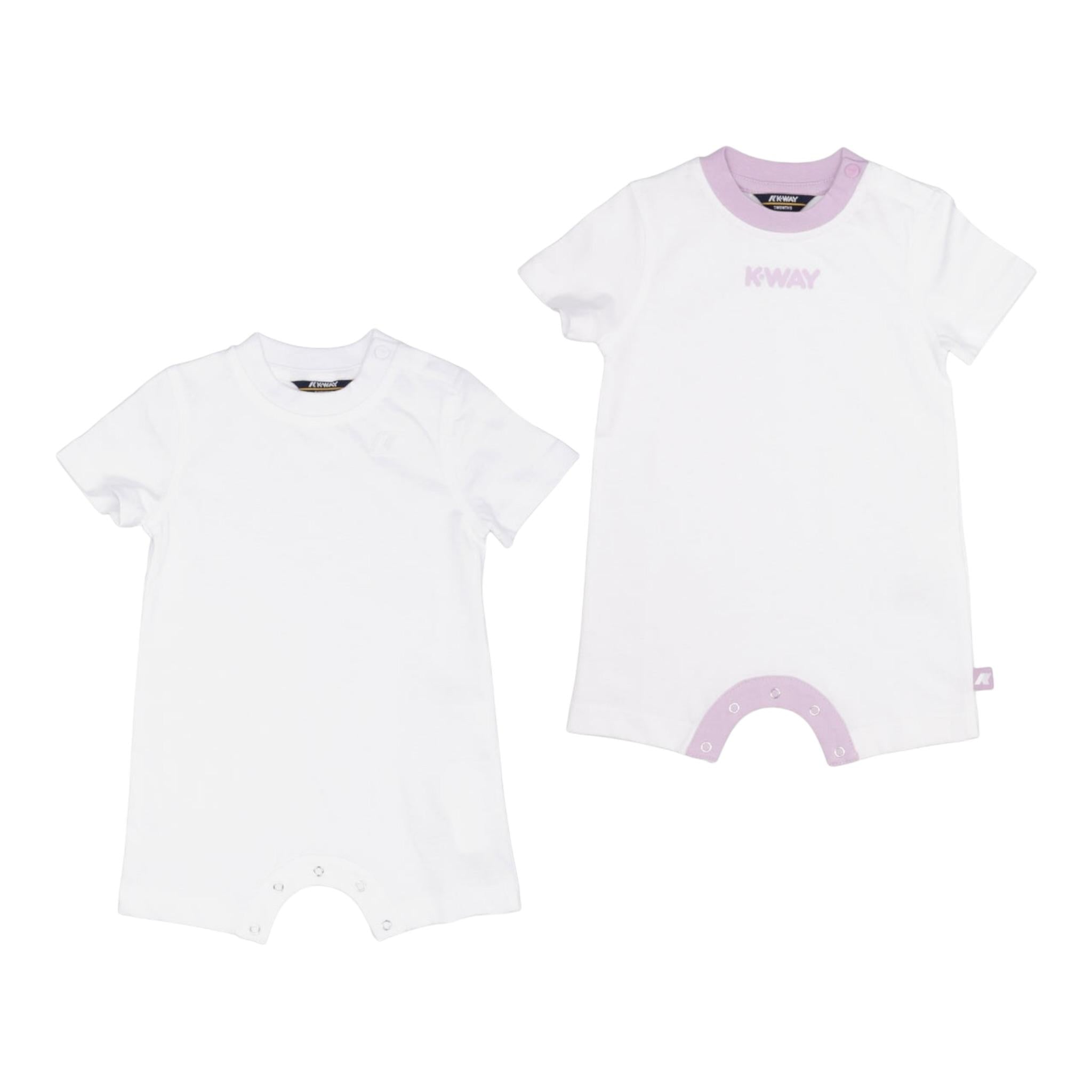 K-Way Set 2 Pagliaccetti Tinta Unita per Neonata K4124VWA BIANCO K-WAY 