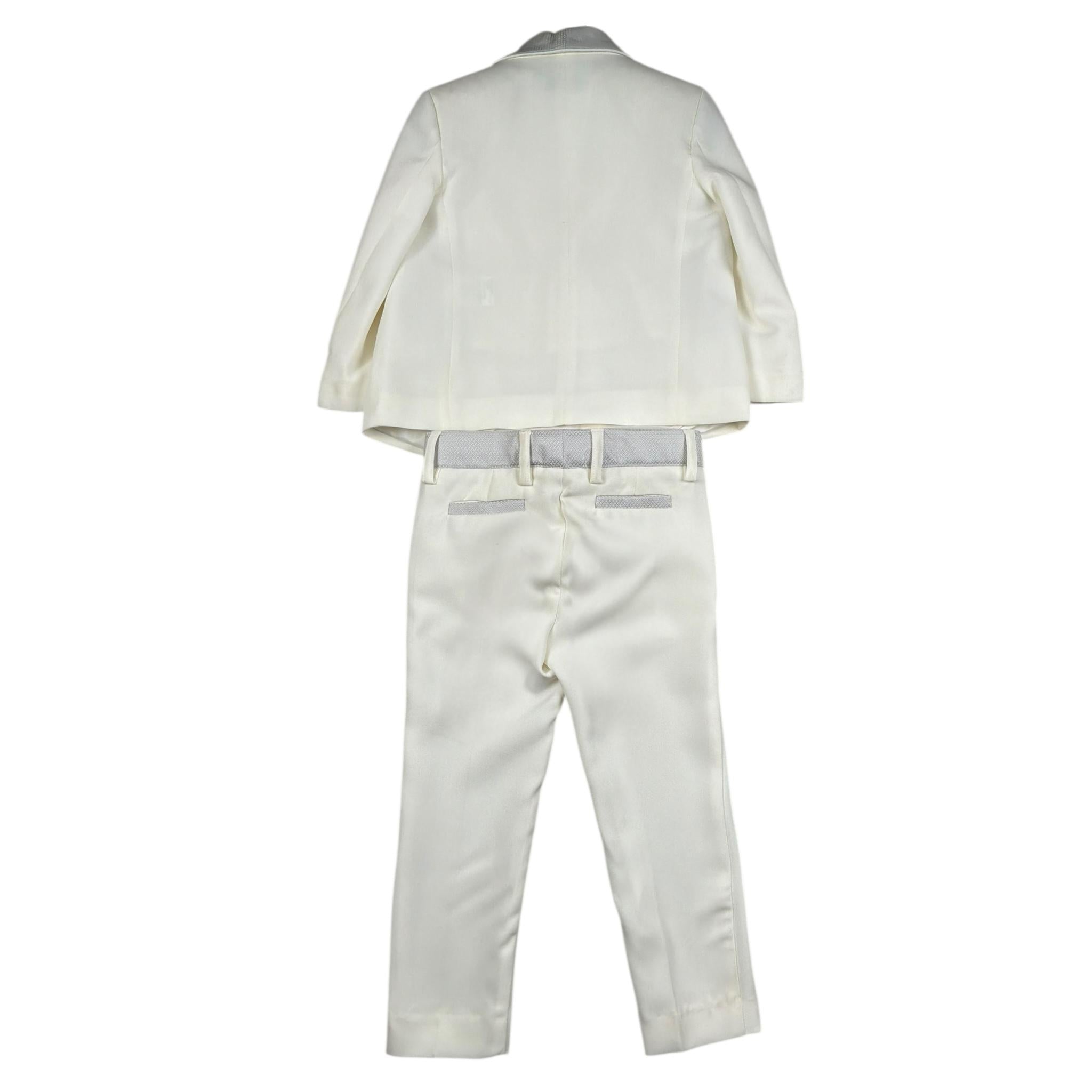 Petit Completo 5 Pezzi Giacca-Camicia-Bermuda-Papillon-Gilet  per Neonato S3515715L PANNA PETIT 