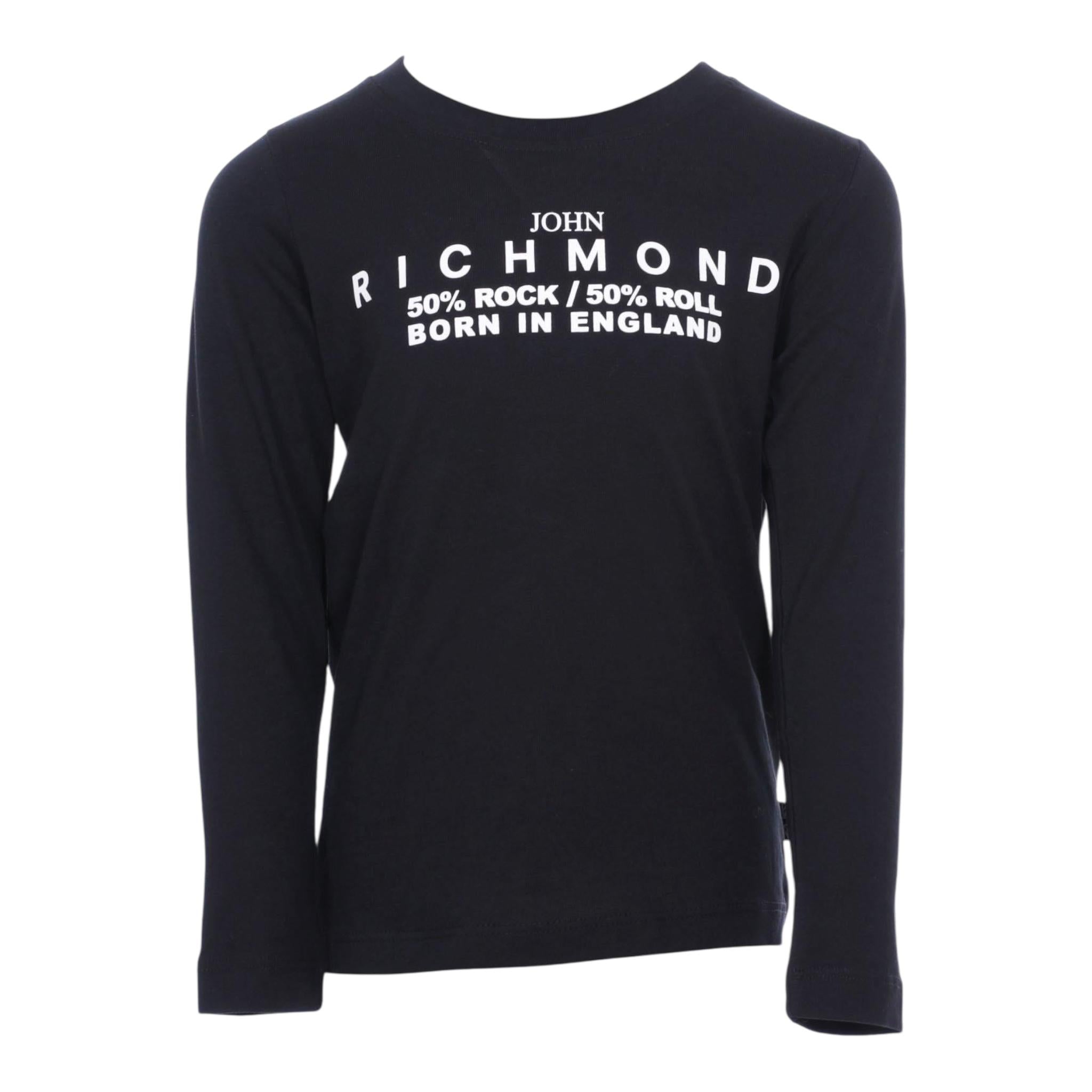 JOHN RICHMOND t-shirt girocollo tinta unita con stampa Blu per Bambino RBA24002TS BLU JOHN RICHMOND 