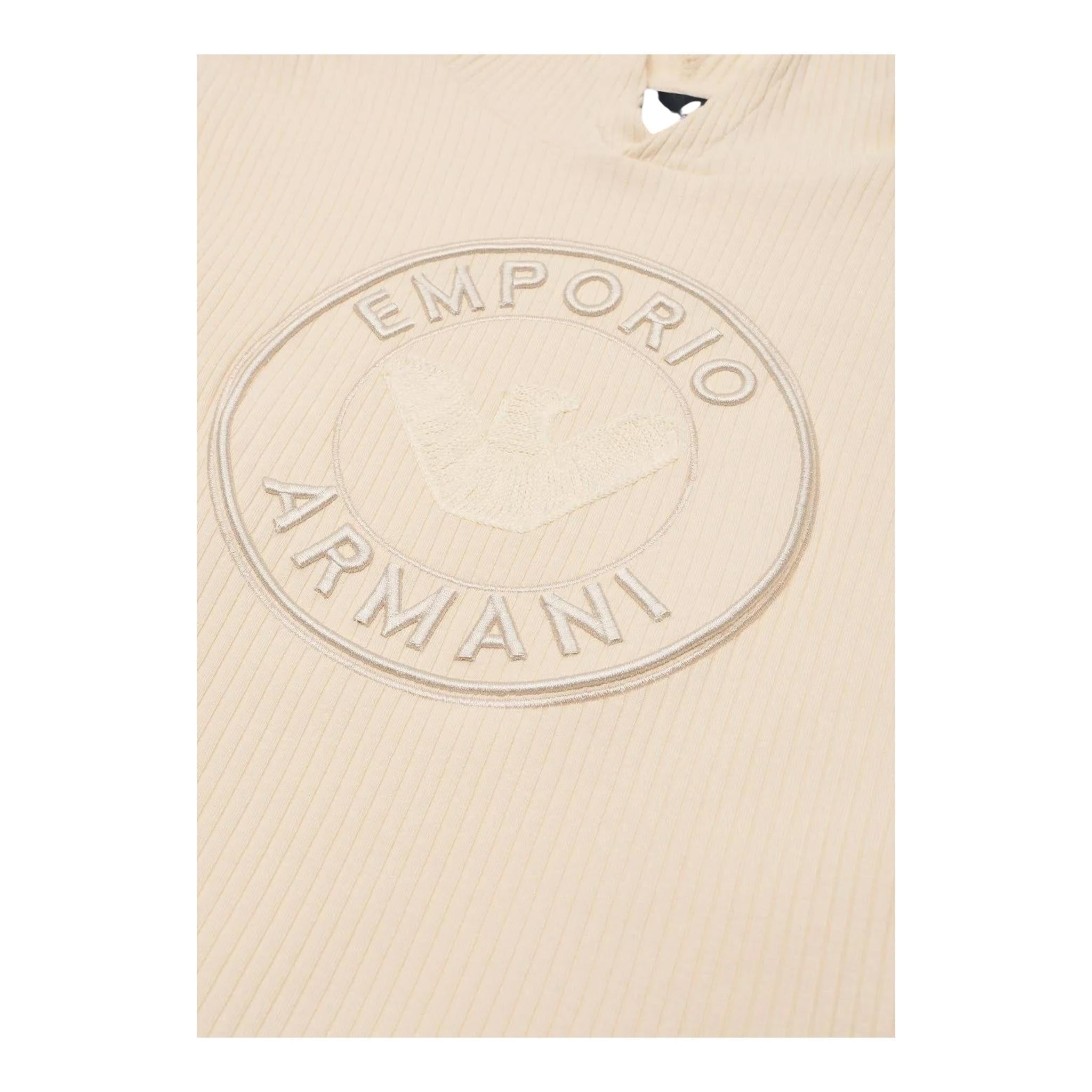 Emporio Armani Felpa Tinta Unita con Cappuccio per Bambino 3D4MJ7 BEIGE EMPORIO ARMANI 