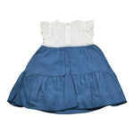 Barcellino Abito Cerimonia Tinta Unita con Applicazioni per Bambina 110310J BLU BARCELLINO 