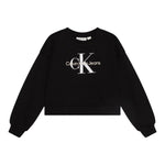 Calvin Klein Felpa Chiusa Girocollo Tinta Unita con Stampa Logo per Bambina IG0IG02823 NERO CALVIN KLEIN 