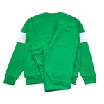 DANIELE ALESSANDRINI completo 2pz felpa girocollo tinta unita con stampa- pantalone Verde per Bambino 1231T00142 VERDE DANIELE ALESSANDRINI 
