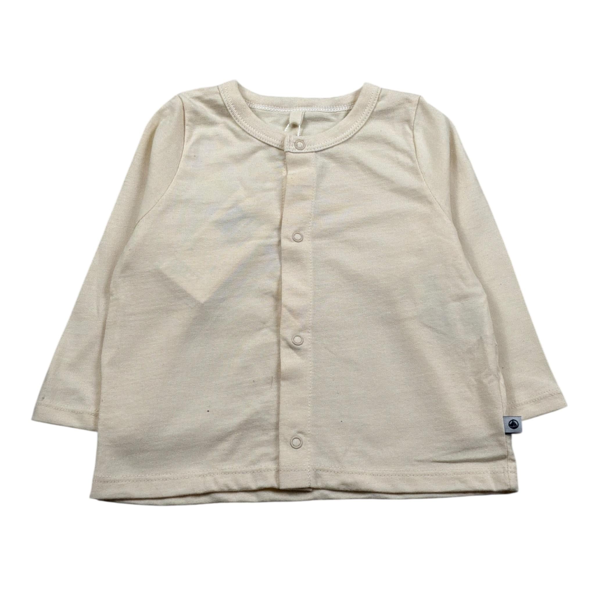 Petit Bateau Shirt tinta unita con Bottoni Crema per Neonata A09MM01070 CREMA PETIT BATEAU 