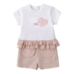 Mini Banda Completo 2 Pezzi T-Shirt-Short per Neonata 3B788 BIANCO MINI BANDA 