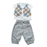 Barcellino Completo 2 Pezzi Camicia-Pantalone per Neonato 100107 BIANCO BARCELLINO 