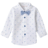 Minibanda Camicia Manica Lunga Tinta Unita con Papillon per Neonato 3B600 BIANCO MINIBANDA 