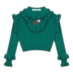 PHILOSOPHY maglia tinta unita con balze e stampa Verde per Bambina PFMA044 VERDE PHILOSOPHY 